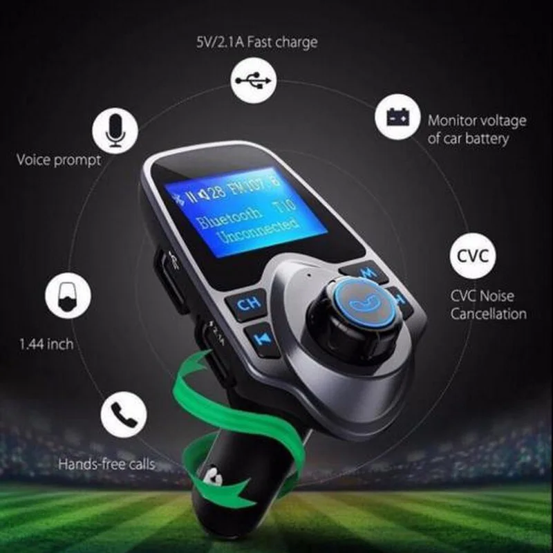 Автомобильный FM трансмиттер с двумя USB портами Bluetooth 3 5 мм|MP3-плеер для авто| |