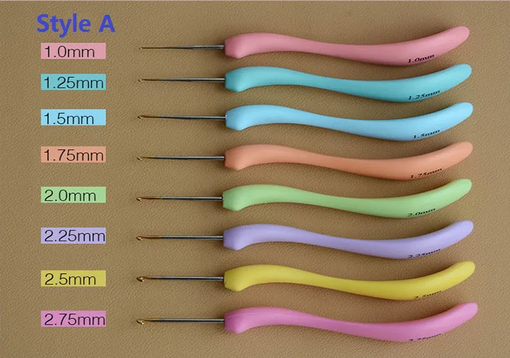 8 шт. спицы для вязания крючком 1 0 2 75 мм|agulha de croche|knitting needlesagulha croche soft |