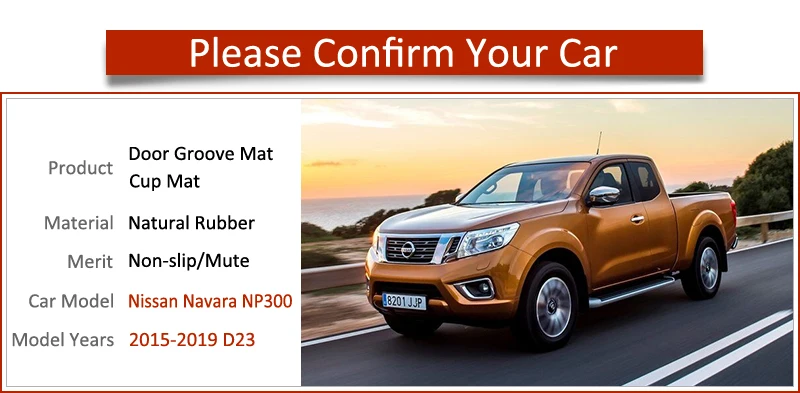 for Nissan Navara NP300 D23 Anti-Slip Rubber Cup Door Groove Mat 20pcs 2015 2016 2017 2018 Accessories Car Stickers Styling | Автомобили и