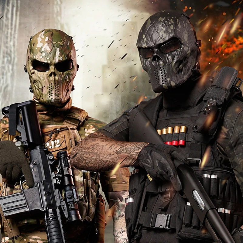 Тактические маски черепа CS полная маска для лица металлическая сетка защита глаз