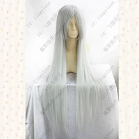 anohana honma 100cmsilver grey long straight cosplay wig synthetic hair wig cap