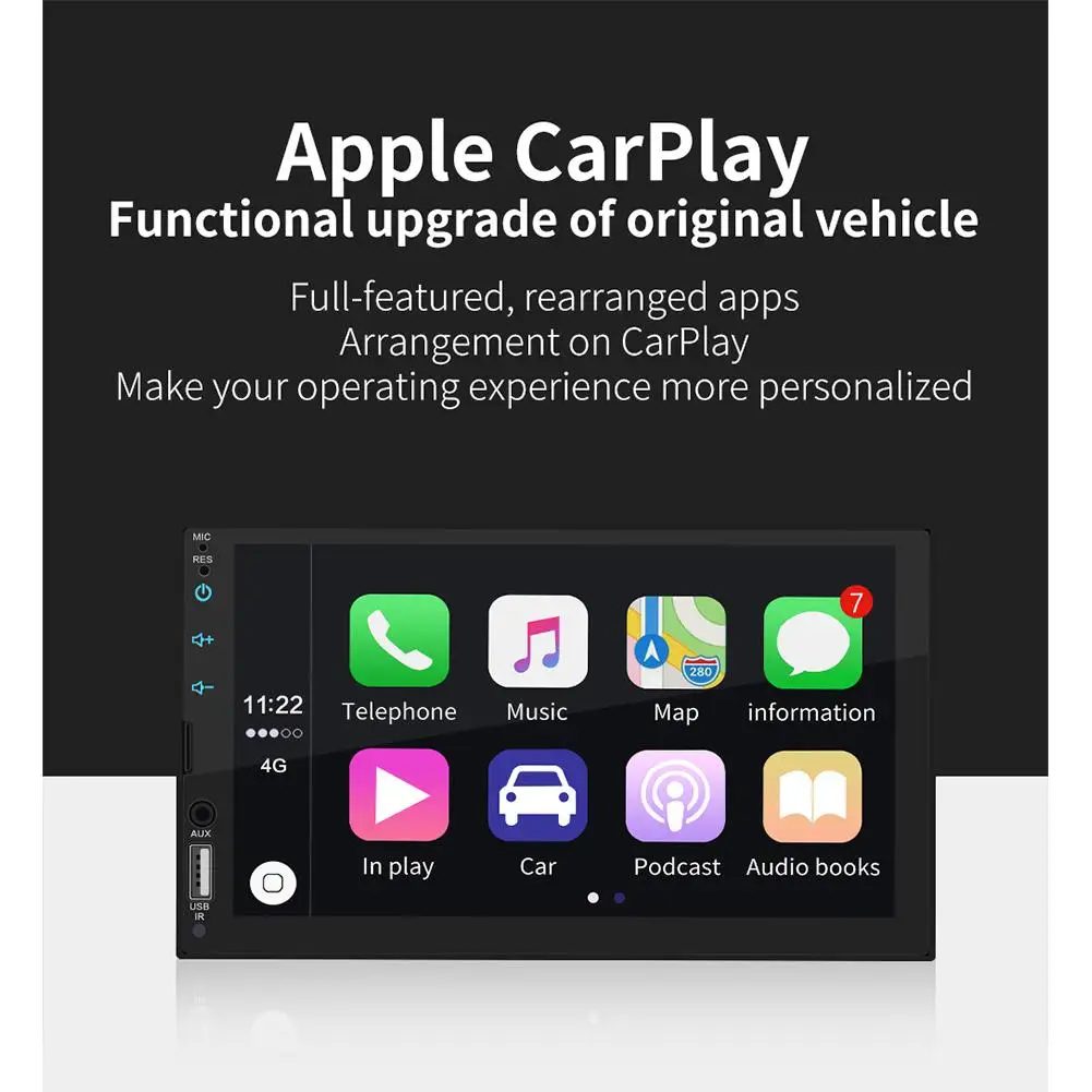 Автомобильный мультимедийный плеер Dragonpad 7 &quotHD стерео радио USB Link для Apple CarPlay