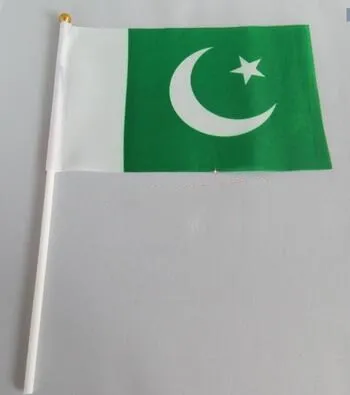 

14*21 см Пакистан ручной сигнал Развевающийся Флаг маленький баннер флаги