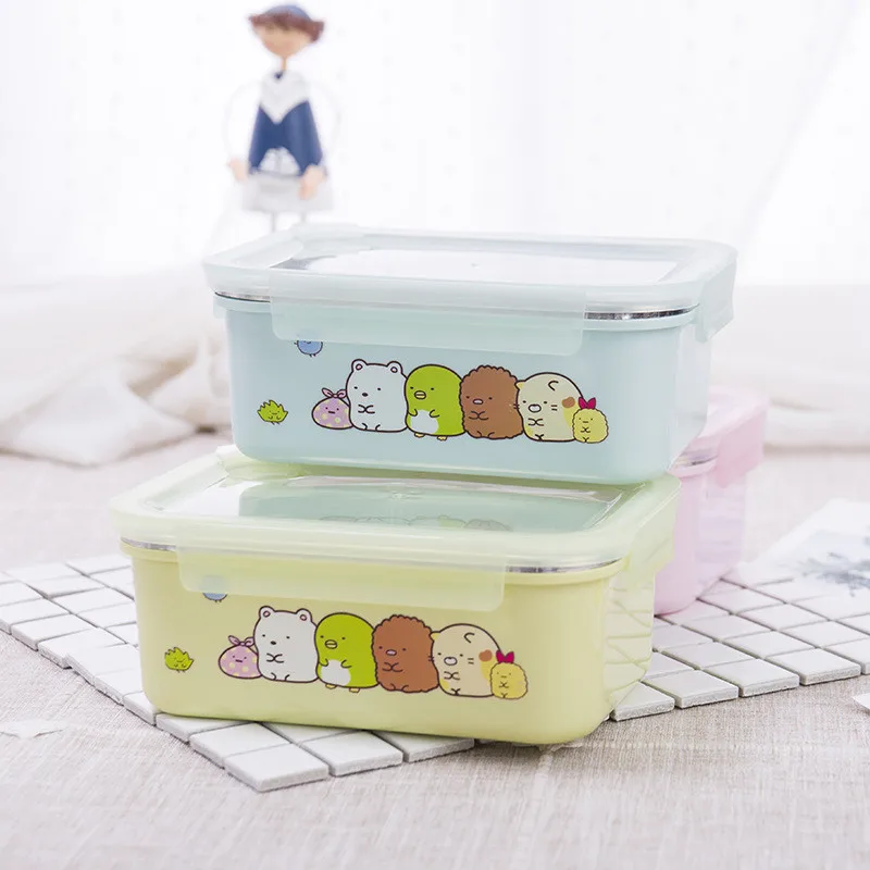 Ланч-бокс из нержавеющей стали коробки Bento Microwavable герметичные s Набор посуды 800 мл