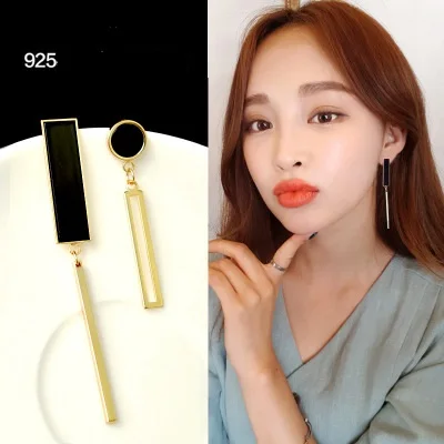 Женские Висячие серьги асимметричные геометрические из стерлингового серебра 925