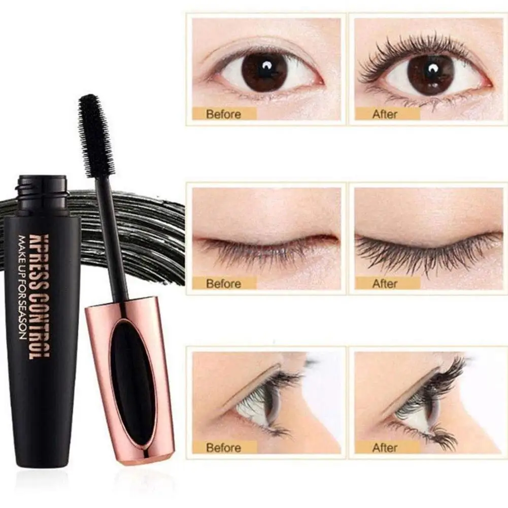 4D шелковое волокно ресниц тушь для водоСТОЙКАЯ Rimel 3d наращивания Черная Толстая