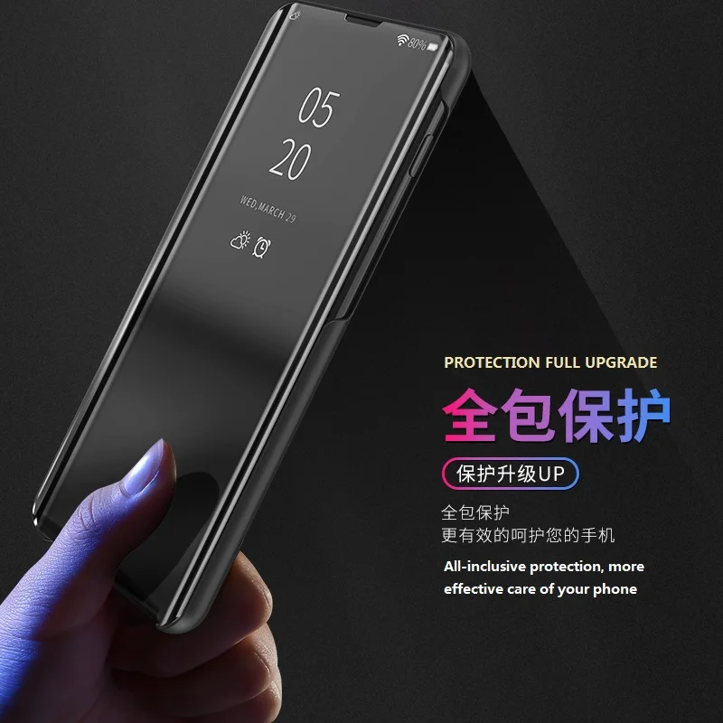 Зеркальный флип умный чехол для OPPO F11 Pro Прозрачный A3 3S 5 5S 7X5X5 S 71 83 роскошный полный