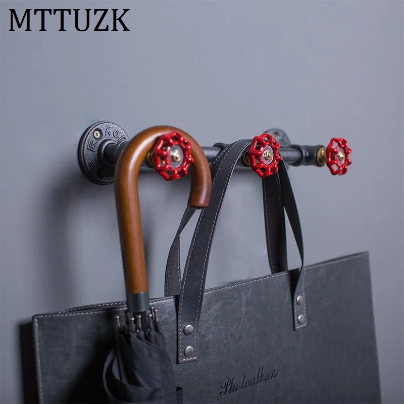Черные железные крючки для халата MTTUZK промышленная ветрозащитная трубка ретро