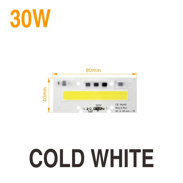 Smart IC светодиодный COB чип лампа 30 Вт 50 Вт 70 Вт 100 Вт 150 Вт 220 В 110 В IP65 Smart IC для DIY светодиодный прожектор холодный теплый белый наружное освещение - Испускаемый цвет: 30W Cold White