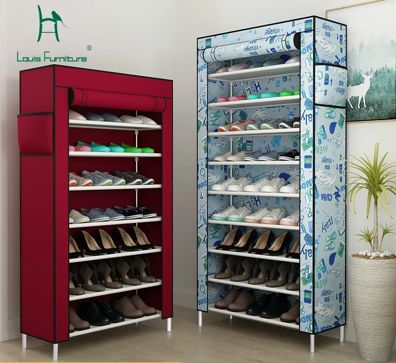 

Louis Fashion Shoe Cabinets Simple Oxford Cloth Household Dustproof Space Hostel Multifunctional Cloth Art Multilayer