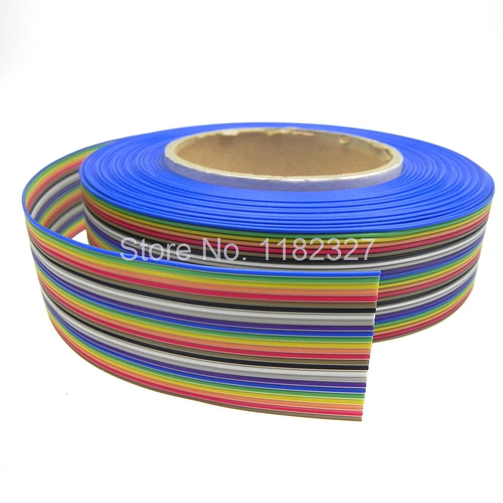

(10 meters/lot) Flat Color Rainbow Ribbon Cable Wiring Wire 26 Pin 1.27mm Pitch For IDC FI-RE connector