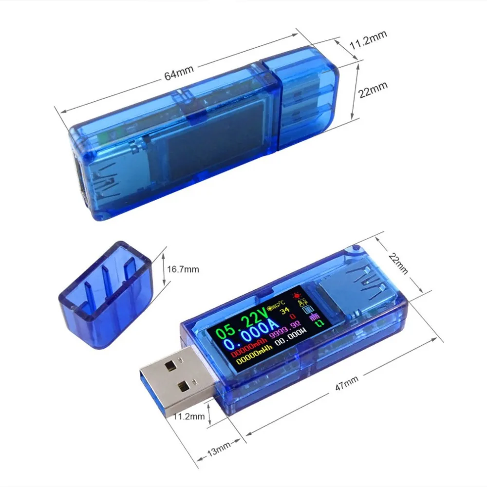 AT34 USB 3 0 IPS HD цветной тестер напряжения тока энергии эквивалент сопротивления