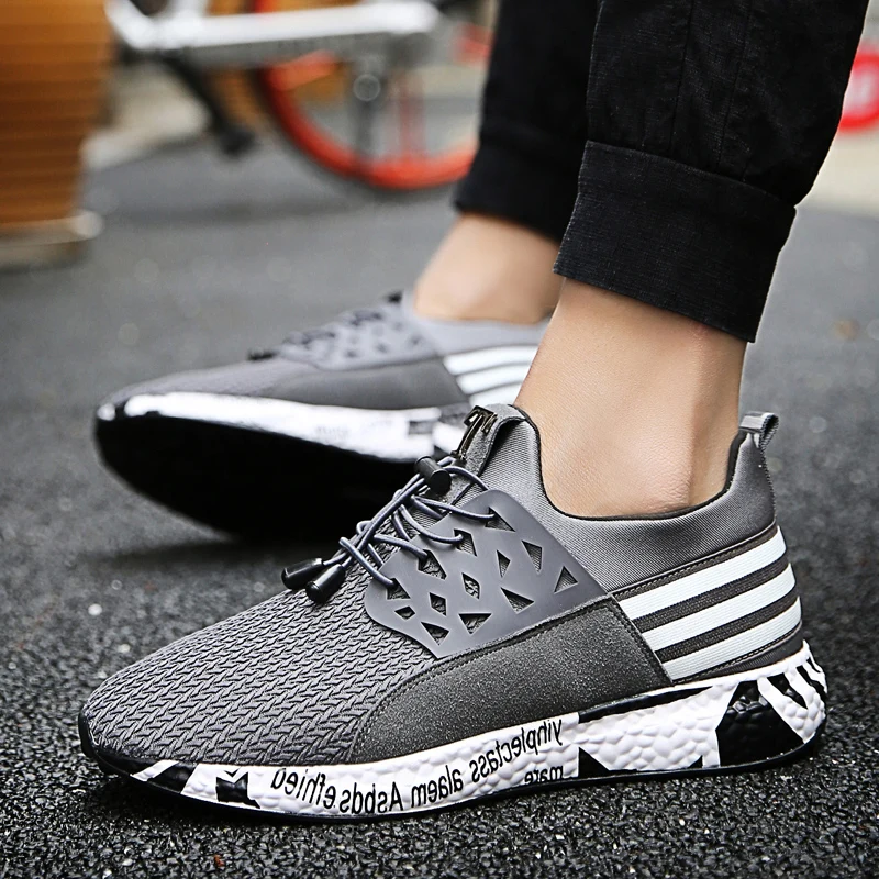 Новинка дышащая спортивная обувь с узором для мужчин кроссовки телескопической