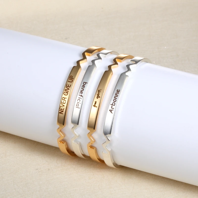 Серебряный золотой барный браслет под заказ именной медный персонализация