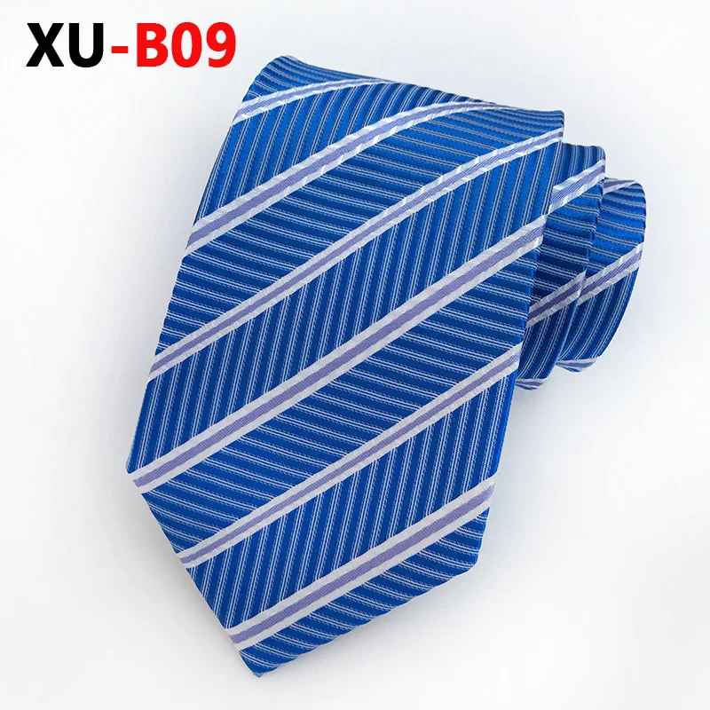 XU-B09 Коричневый галстук в полоску 8 см, деловая Повседневная рубашка в клетку, идеально подходит - Цвет: XU-B09