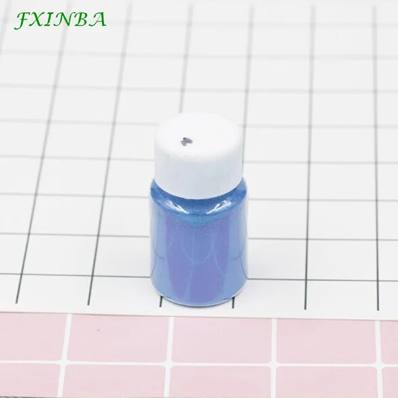18 medium blue FXINBA 24 цвета слюда пудра с эффектом блеска DIY Поставки слаймов игрушки пигмент Декор изготовление краски/дизайн ногтей/порошковая краска пушистый Lizun глина - Цвет: 18 medium blue