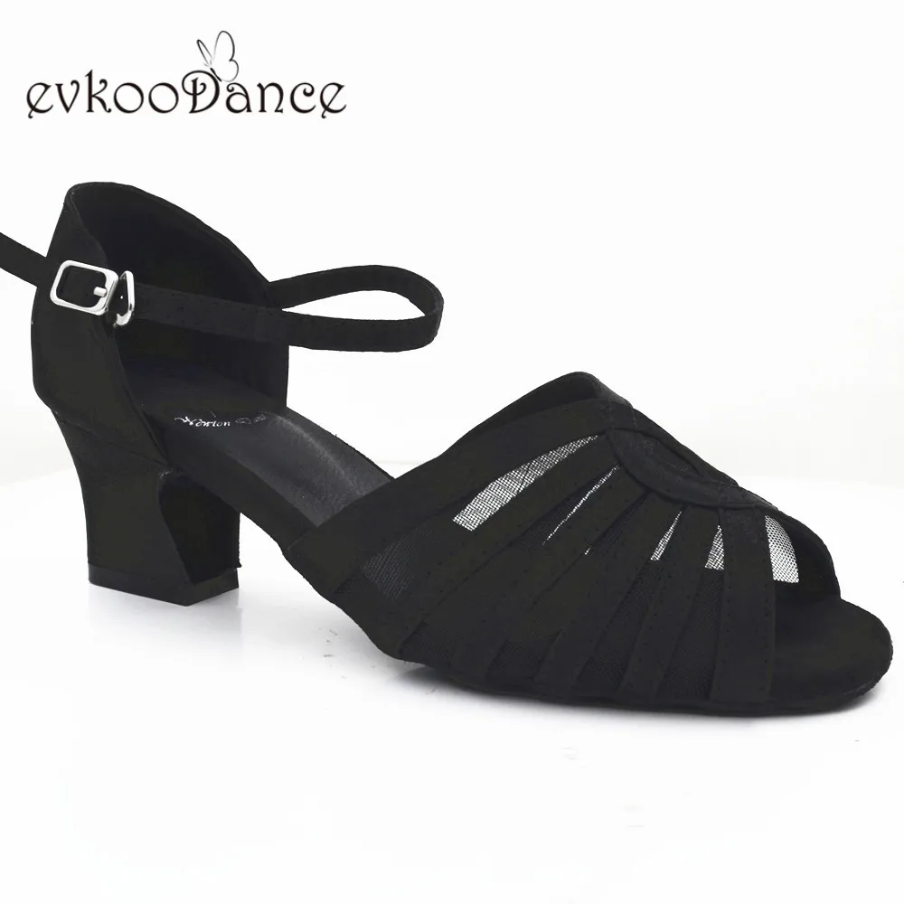 Туфли для латинских танцев размер США 4-12 Zapatos De Baile высота каблука 5 см черный цвет