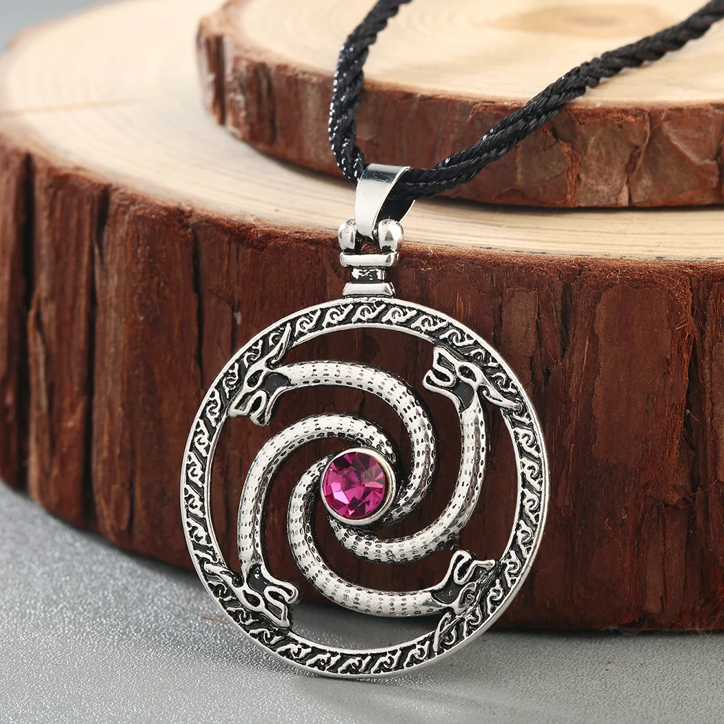 Chereda винтажные Valknut Viking славянские подвески и ожерелье s Wolfs с красным камнем