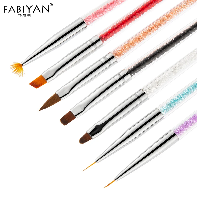 Кисть для дизайна ногтей 7 шт./компл. рисование ручка моделирующая плоская