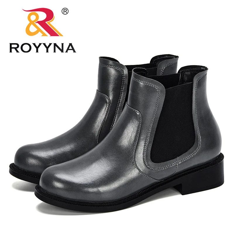 ROYYNA Новое поступление 2019 года Модные Стильные демисезонные женские ботильоны из