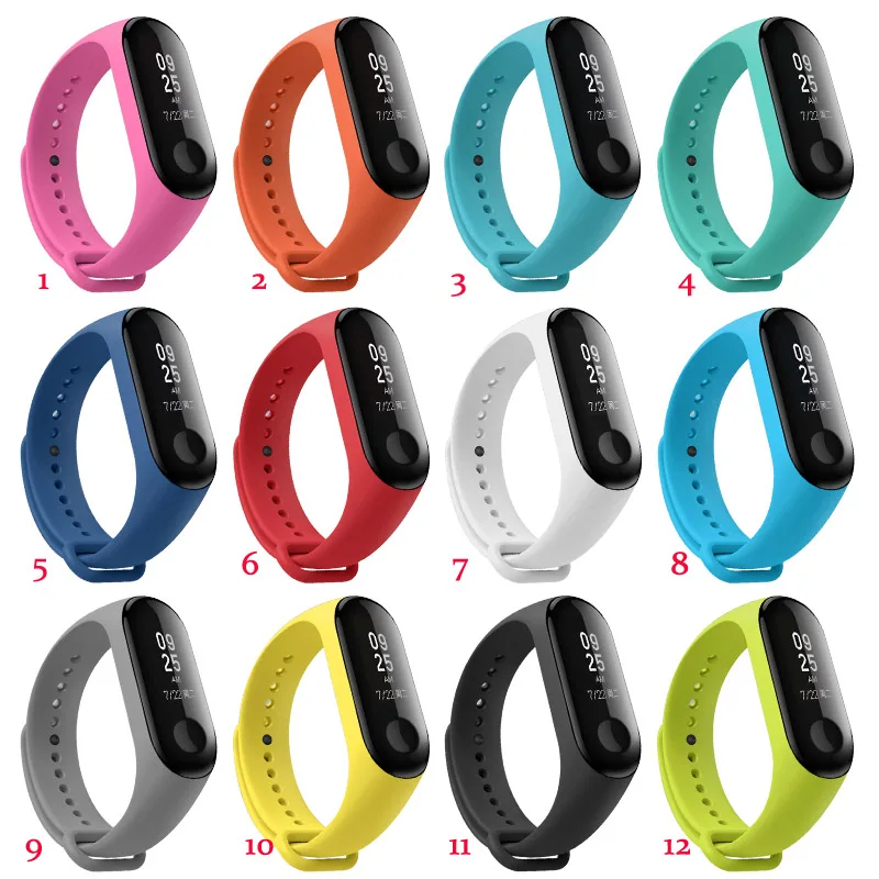 100pcs strap 100 шт./упак. силиконовый браслет для Mi Band 4 ремень Mi 4 с цветным смарт-экраном браслет Mi 4 аксессуары ремешок - Цвет: 100pcs strap