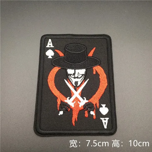 Карты смерти покер Ace of Spades нашивки вышивка тактическая нашивка для одежды сумка панк военные нашивки значки