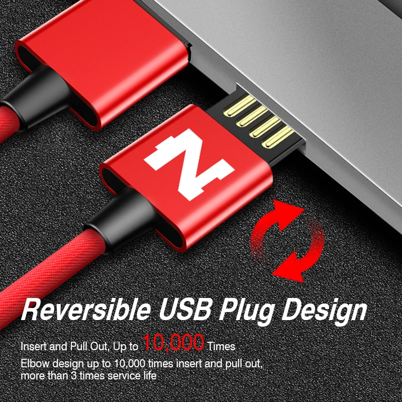 NOHON 90 градусов кабель для Apple iPhone X 8 7 6 S плюс iOS 9 10 11 быстро зарядки Reversible USB Зарядное