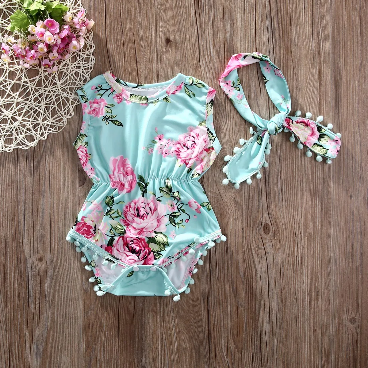 Очаровательная Одежда для новорожденных девочек комбинезон без рукавов с