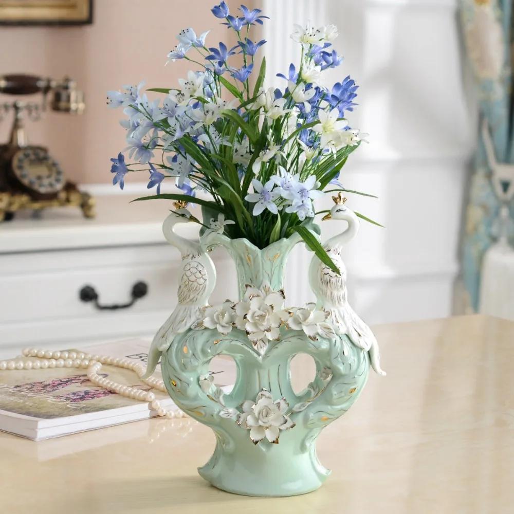 Современный минималистичный керамический павлин ваза фигурка Декор креативная