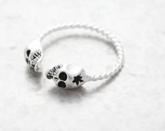 Крошечный кольцо с черепами уникальные кольца для женщин|unique ring|silver skull ringskull ring |