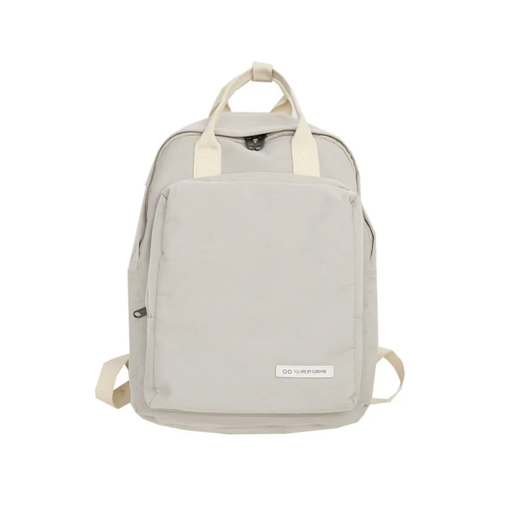 light gray Женский рюкзак, Молодежные маленькие однотонные повседневные Рюкзаки, школьная сумка для студентов, сумки для ноутбука для девочек-подростков, водонепроницаемый рюкзак Mochila - Цвет: light gray