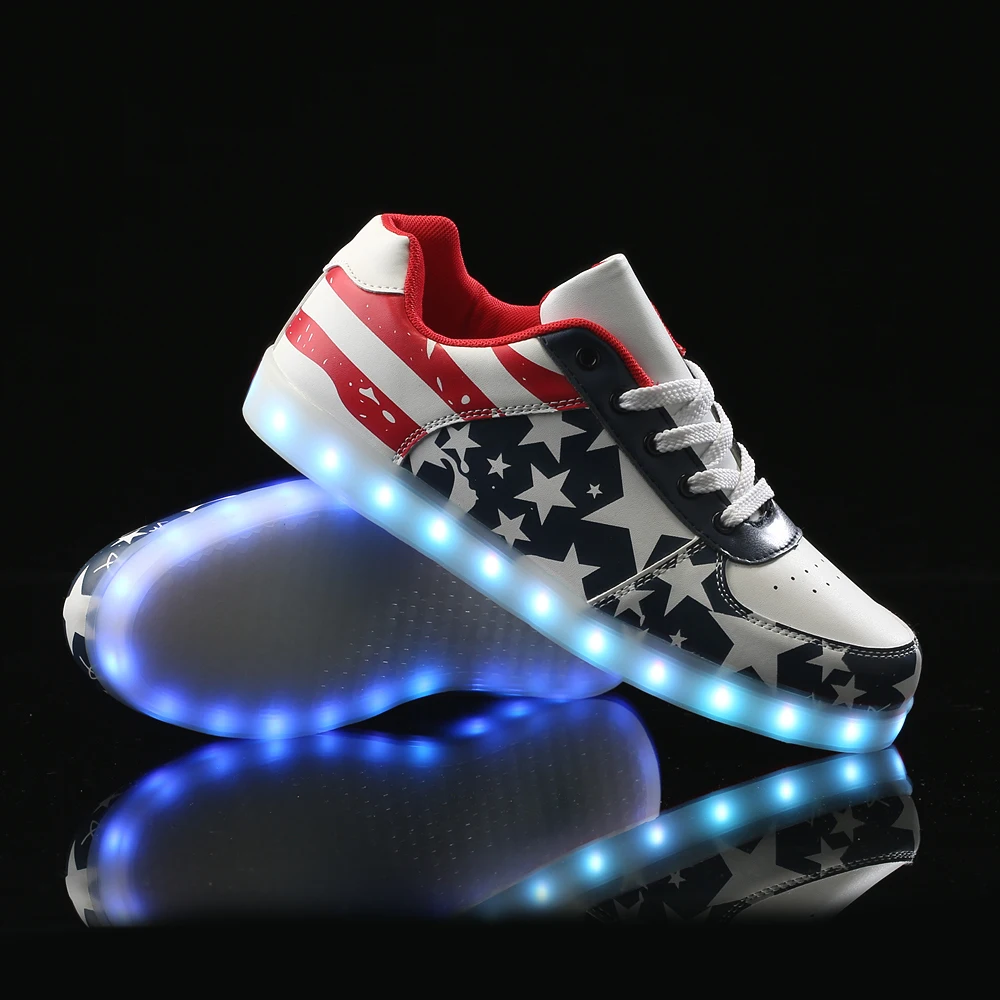 2017 Hot Sale Unisex Led led mens Shoes For Adults LED Casual USB Glowing Higth Quality Lace Up couple Luminous | Обувь