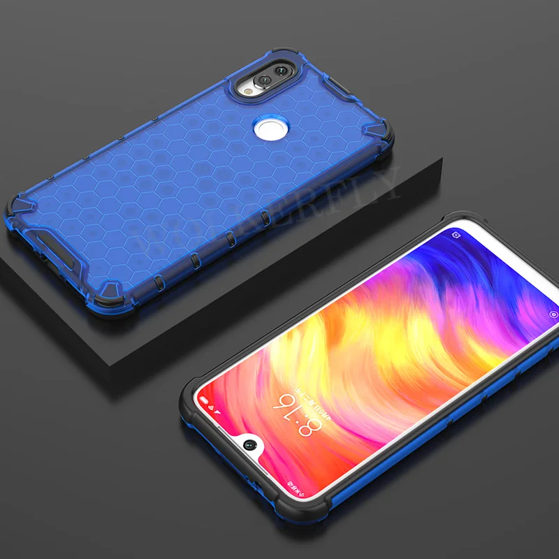 Гибридный защитный чехол из ТПУ+ поликарбоната для Red mi Note 7 5 8 Pro, прозрачный противоударный чехол с Сотами для Xiaomi mi 9 Lite CC9 CC9E A3, красный чехол для mi 7