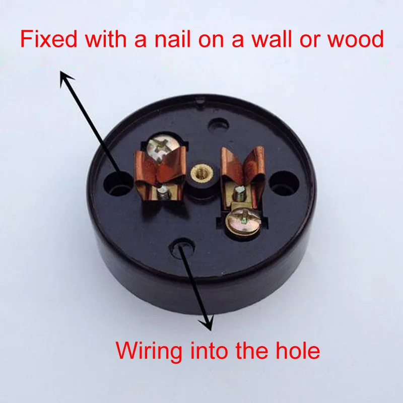 50 шт. Ретро электрическая розетка круглой формы с двумя отверстиями одна вилка в