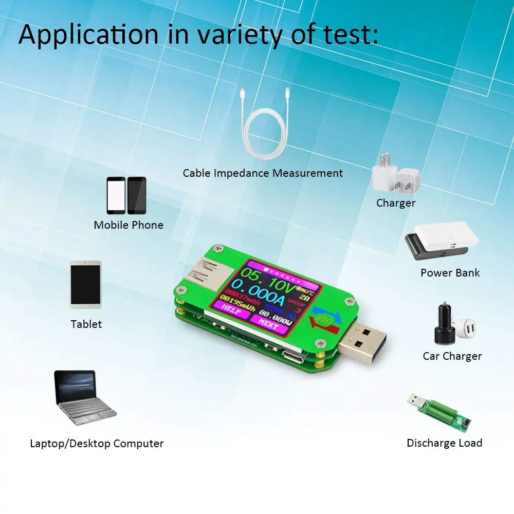 Для APP USB 2 0 ЖК-дисплей Вольтметр Амперметр заряд батареи Измеритель Напряжения