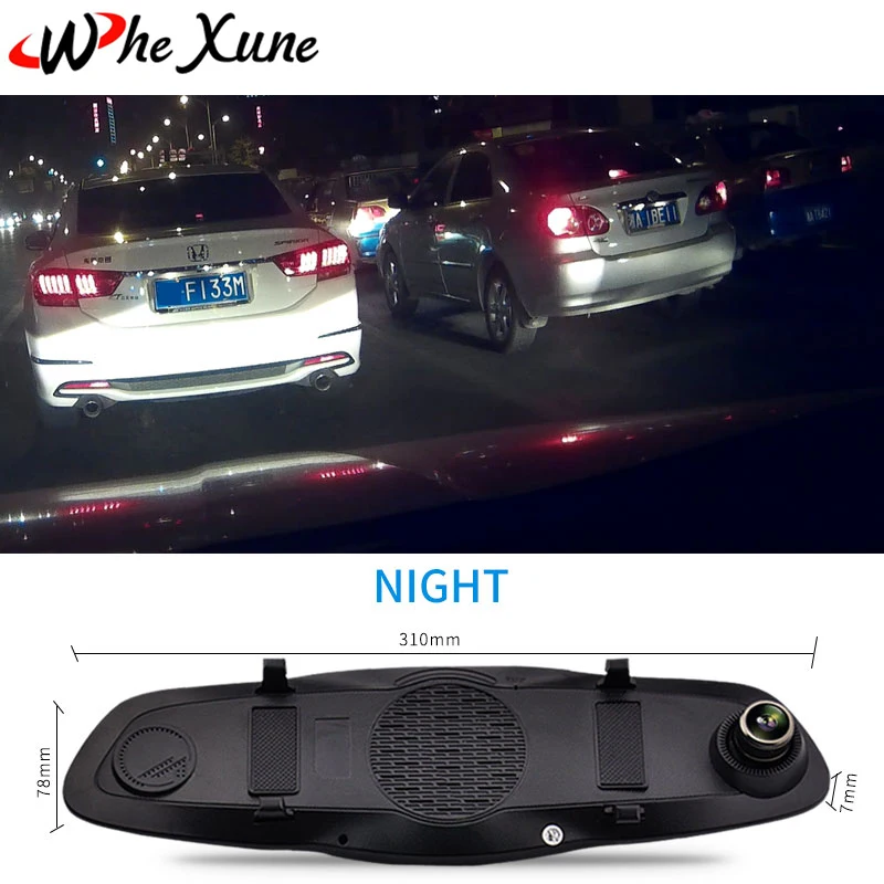 WHEXUNE Новатэк 96655 Двойной объектив Full HD 1080 P 5 0 дюймов Видеорегистраторы для