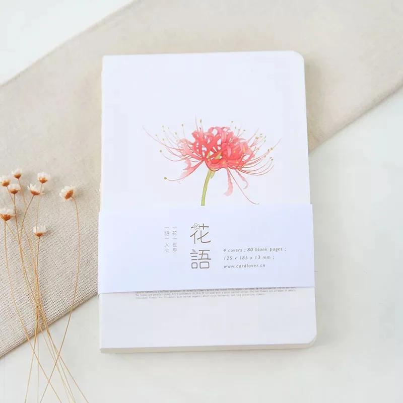 Элегантные Пустые Цветочные картины Эстетическая Студенческая тетрадь