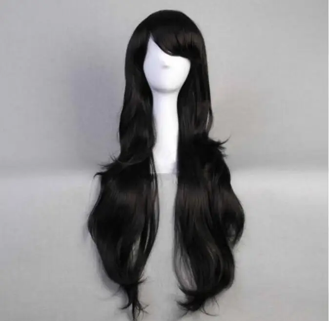 Yu парик время приключения Марселин вампира Queen длинные черные волнистые