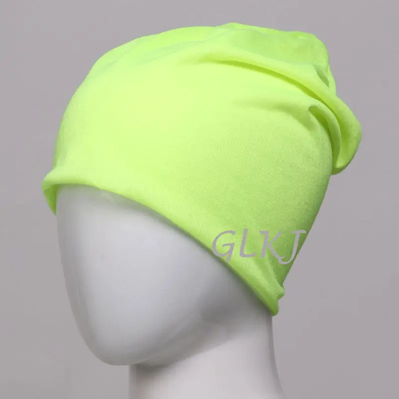 Fluorescent Green Новая мода, повседневные, унисекс, женские, мужские, теплые вязаные вещи для зимы, лыжные, вязаные, сутулятся, хип-хоп, шапка бини, большие размеры, серые, синие, бежевые - Цвет: Fluorescent Green