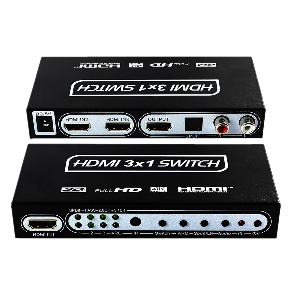 4K x 2K 3x1 HDMI переключатель аудио экстрактор 3 порта 1 4 сплиттер ARC EDID пульт