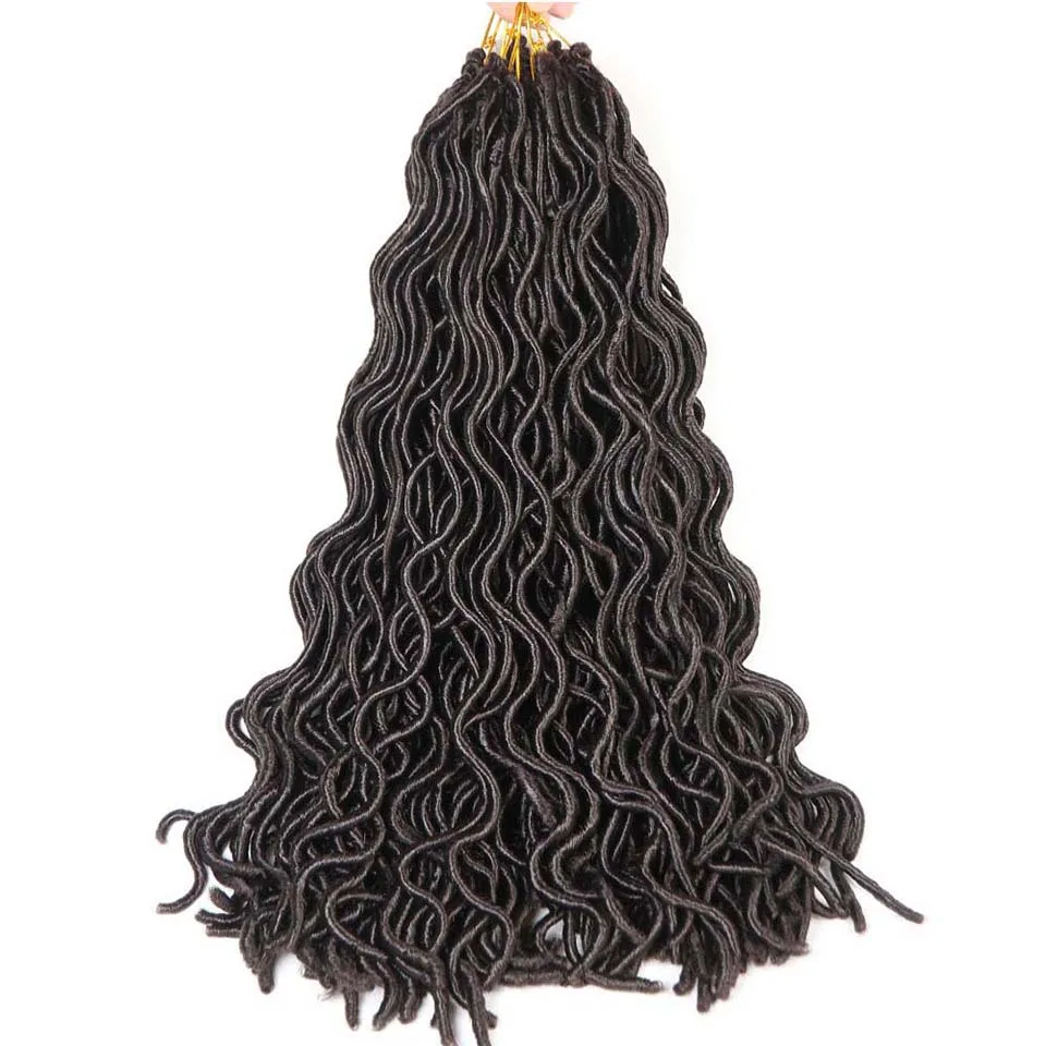 YxCherisHair 1" кудрявый вьющиеся Синтетические Искусственные локоны в стиле Crochet волос goddesss dreadlocs глубокий Волнистые искусственные локоны в стиле Crochet косы волосы для наращивания - Цвет: #2