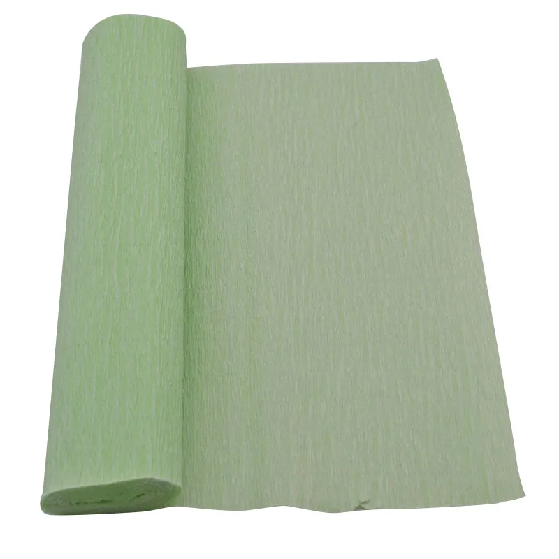 light green 25*250 см крепированная бумага для изготовления цветов, упаковка для рукоделия, скрапбукинг, Крафтовая бумага, подарки, украшение для дома, свадьбы - Цвет: light green