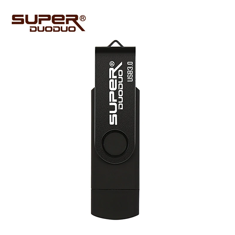 Высокоскоростной usb 3,0 OTG 64 ГБ флеш-накопитель USB флеш-накопитель 128 Гб Внешняя карта памяти 32 Гб 16 Гб Micro USB флешка - Цвет: black 3.0