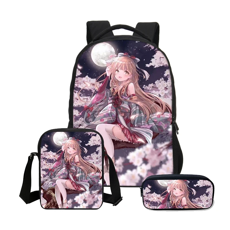 

VEEVANV Girls Cool Cortoon Printing Backpacks School Bag New 3 PCS/SET Shoulder Bags Fashion 3D Anime Bookbag Children Backpacks