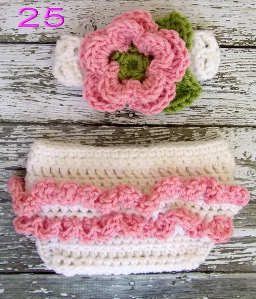 

free shipping, 100% cotton Baby Girl Handmade Crochet flower Headbands & Diaper cover / shorts ,Newborn set 0-6 mos Photo Prop