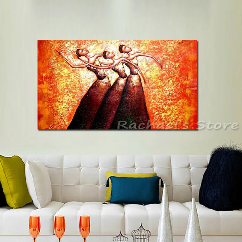 Ручная роспись абстрактная фотография танцор холст картина маслом современная