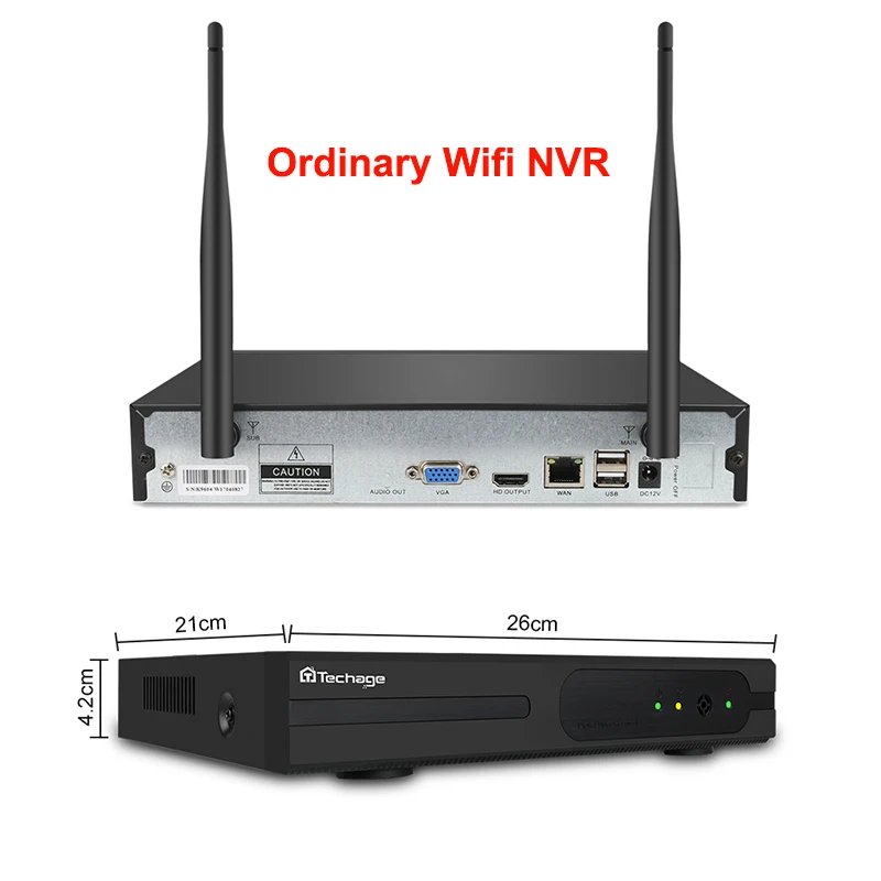 Techage 4CH ЖК дисплей монитор Беспроводной NVR Wi Fi видеонаблюдения Системы 960 P 1.3MP