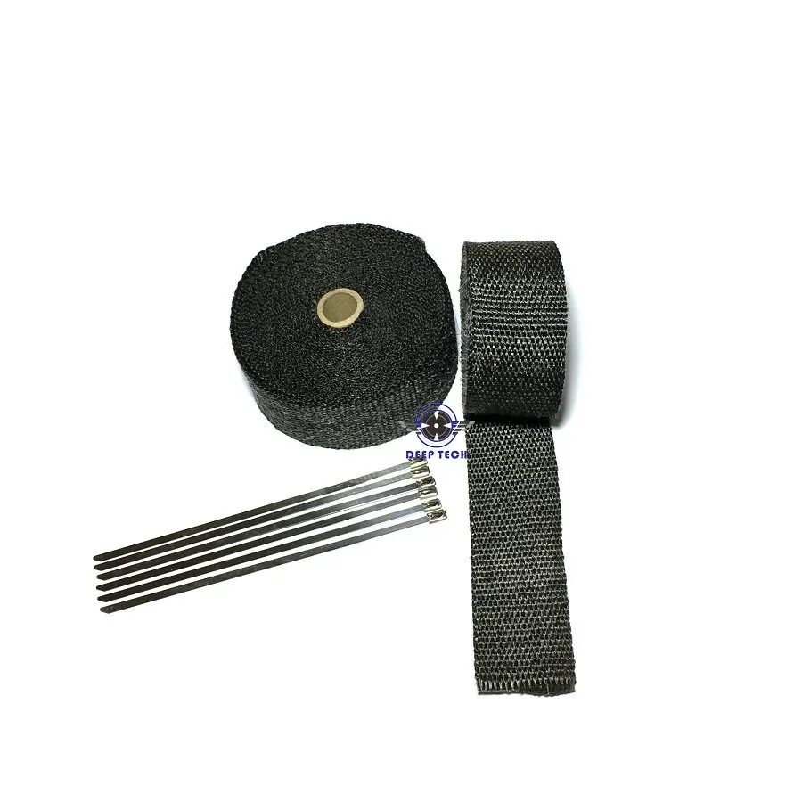 10 м * 2 дюйма черная тепловая оболочка для выхлопных газов выхлопная подвесных