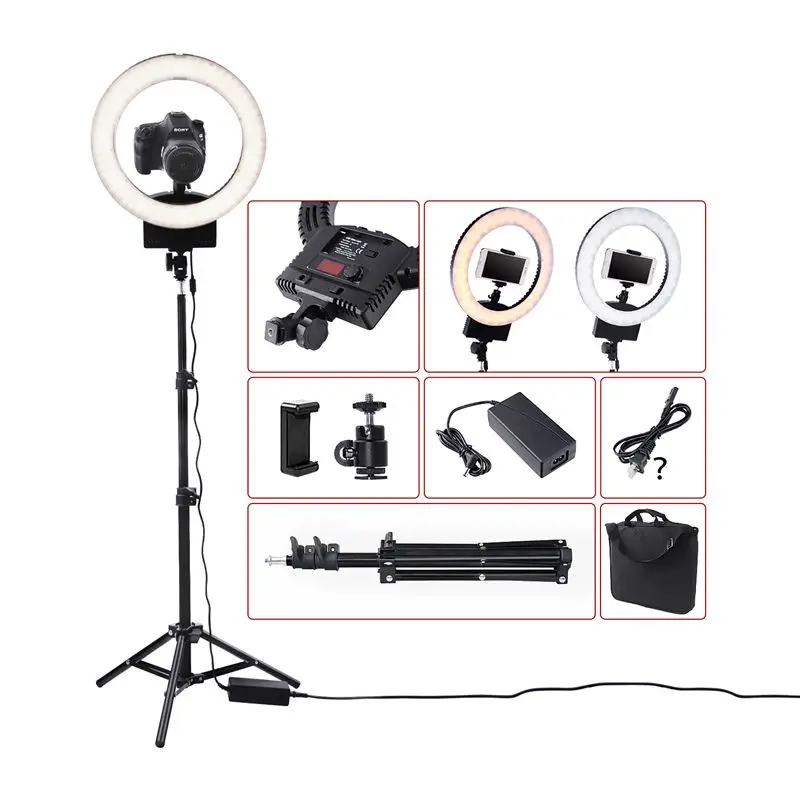 Освещение для фотосъемки Fusitu 12 &quot3200K 5600K bi цвет 36 Вт с регулируемой яркостью