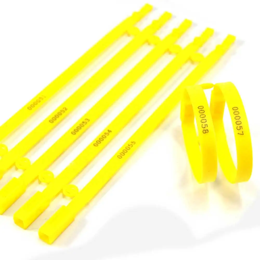 Yellow 100 шт/лот фиксированное закрытие пластиковое уплотнение тампер Доказательство безопасности бирка беспошлинный магазин замки - Цвет: Yellow